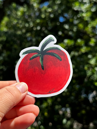 Garden Tomato Waterproof Vinyl Sticker | Hand-Painted 3-Inch Decal for Water Bottles, Laptops & Journals