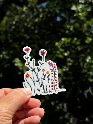 Red and Yellow Prairie Flowers Waterproof Vinyl Sticker | Hand-Painted 3-Inch Decal for Water Bottles, Laptops & Journals (Copy)