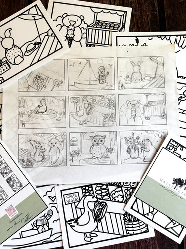 Animals Doing Human Things Coloring Page Bundle
