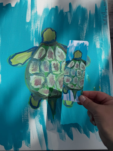 Playful Turtle Bookmark | Hand-Painted Design | Light Gloss Finish