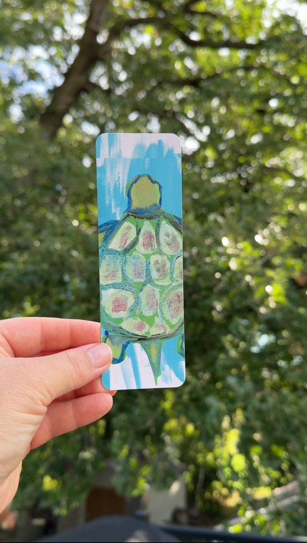 Playful Turtle Bookmark | Hand-Painted Design | Light Gloss Finish