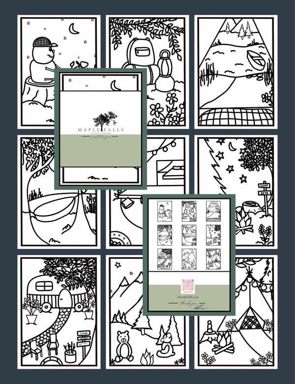 Camping Coloring Page Bundle